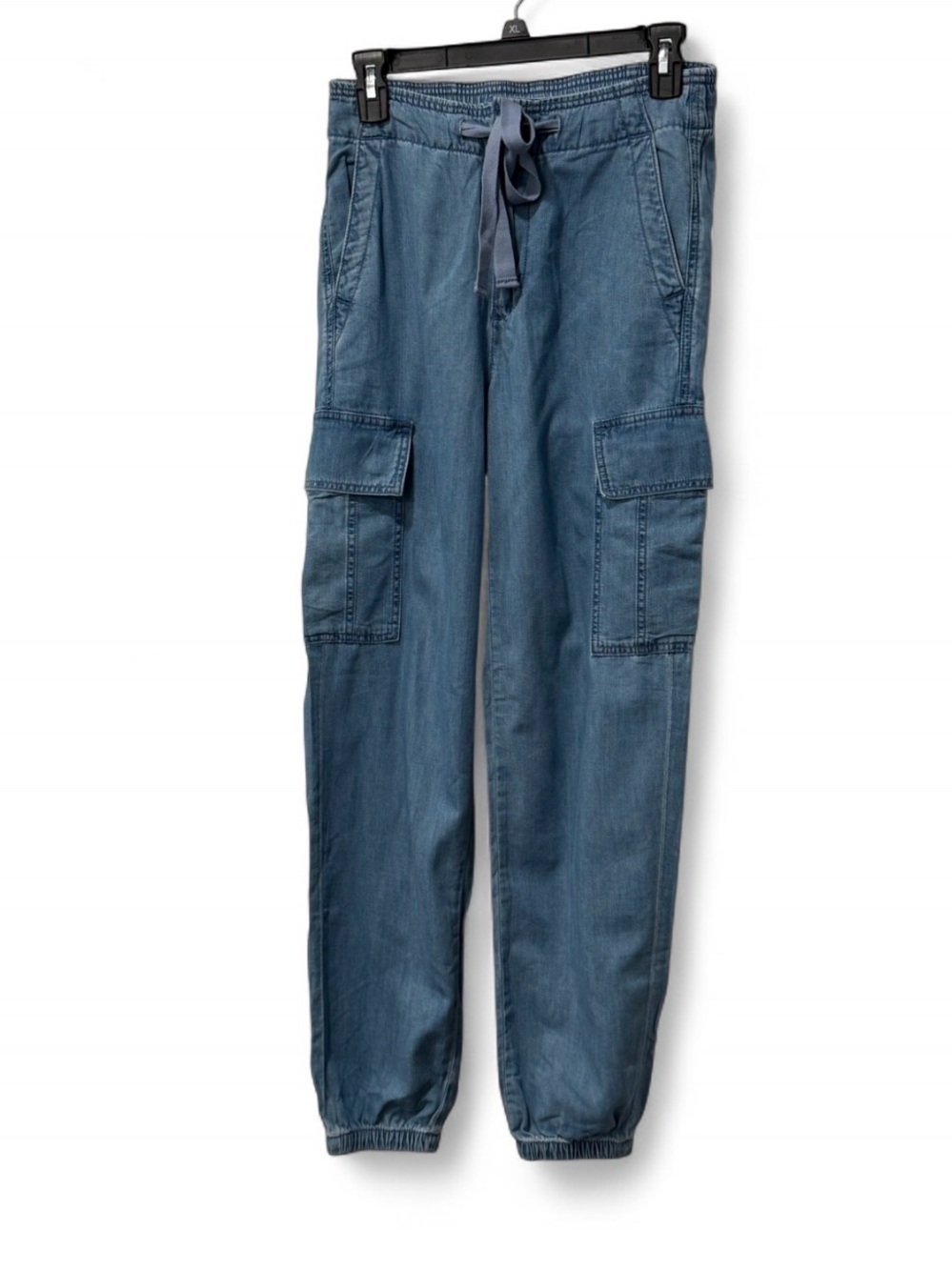 American Eagle Women's Blue Cargo Jogger Pants - Drawstring Waist